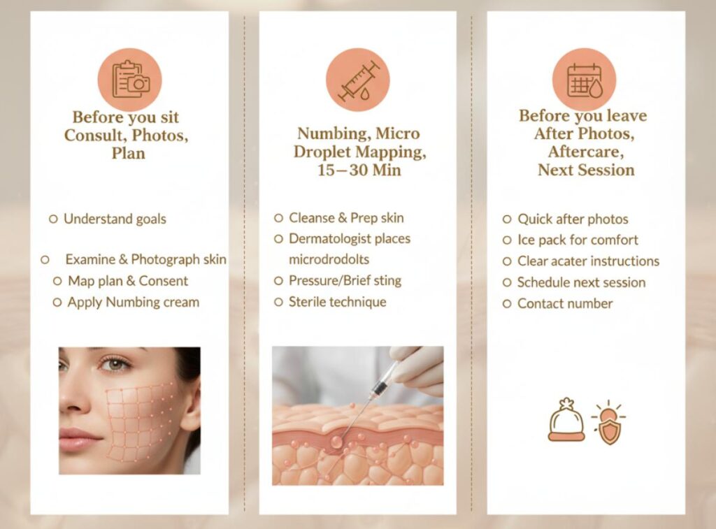 What happens during a session at GCD - hyaluronic acid skin booster treatment in mumbai